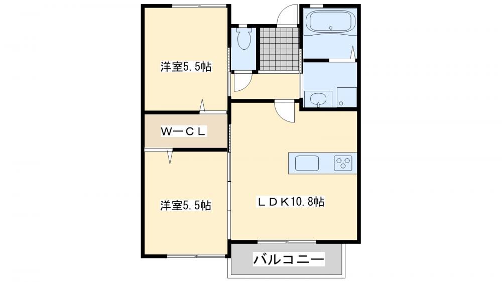 マキハウスII(2LDK/2階)の間取り写真
