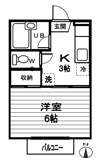アーバンライフ(1K/2階)の間取り写真