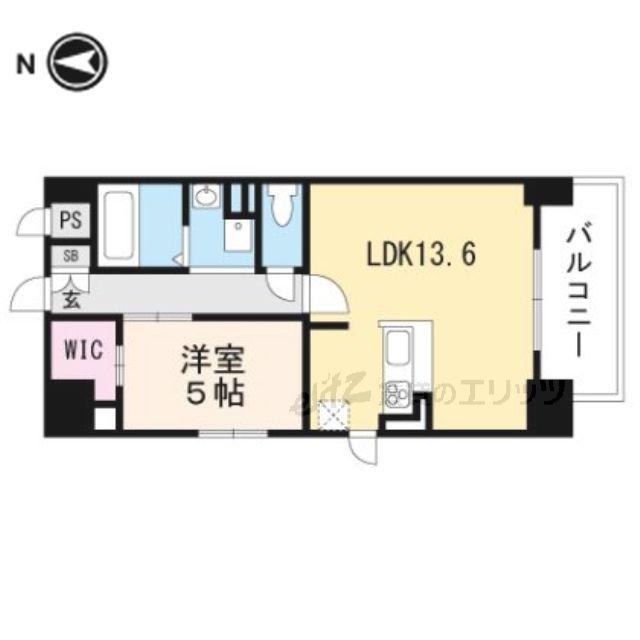 エターナ千里丘(1LDK/4階)の間取り写真
