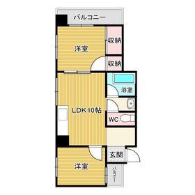 プリンセスリバーサイド(2LDK/1階)の間取り写真
