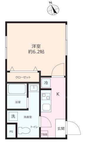 BURGTOR町屋(1K/1階)の間取り写真