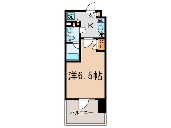 パークキューブ大井町レジデンス(1K/15階)の間取り写真