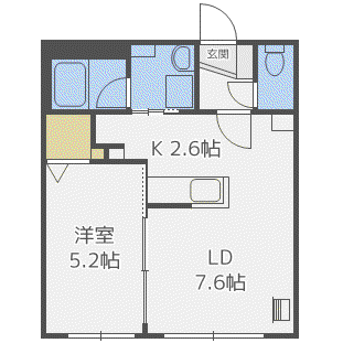 CROWN PANTHER(1LDK/2階)の間取り写真