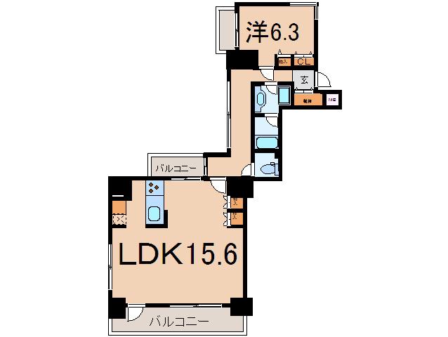 芝公園アパ-トメント(1LDK/7階)の間取り写真