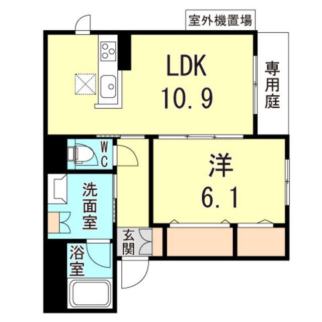 シャーメゾン南町(1LDK/1階)の間取り写真