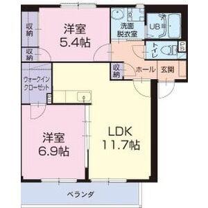 パーチェ長峰(2LDK/2階)の間取り写真