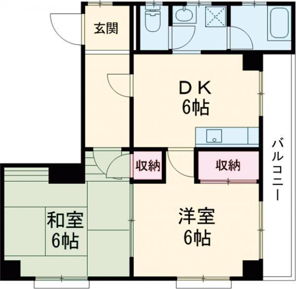 春日野マンション(2DK/3階)の間取り写真