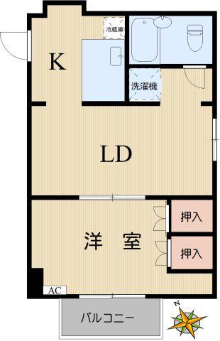 JLBグランエクリュ後楽園(1LDK/2階)の間取り写真