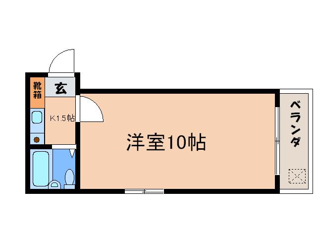 サンパレス21蛍池(1K/1階)の間取り写真