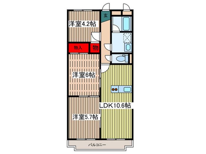 MAISON CERESTE 指扇(3LDK/1階)の間取り写真