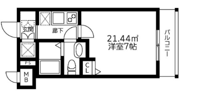 アルページュ阿佐ヶ谷(1K/2階)の間取り写真
