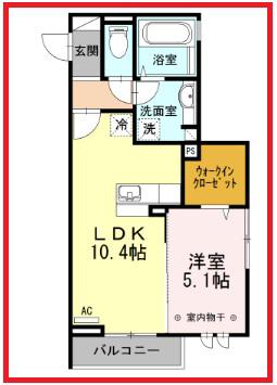 メゾンクレール墨田(1LDK/2階)の間取り写真