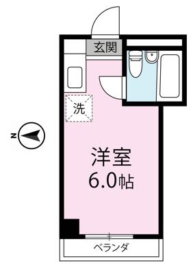 大倉ビル(ワンルーム/2階)の間取り写真