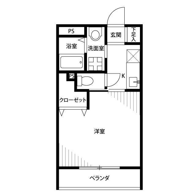 アムールAKIRA(1K/1階)の間取り写真
