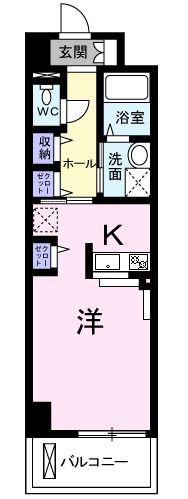 ホワイトヒルズ ドリーバーデン(1K/2階)の間取り写真