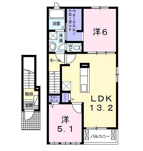 グランツ(2LDK/2階)の間取り写真