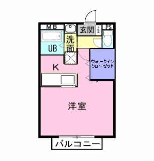 グランシャリオ(ワンルーム/1階)の間取り写真