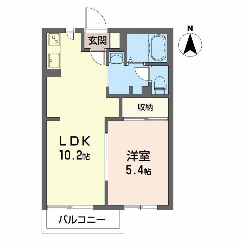 パークプレイス(1LDK/1階)の間取り写真