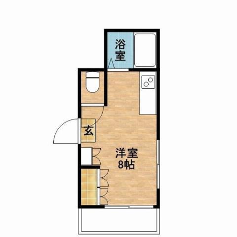 ビッグバーンズマンション東谷山(ワンルーム/3階)の間取り写真