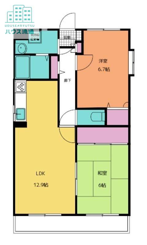 リバーサイド東長崎(2LDK/2階)の間取り写真