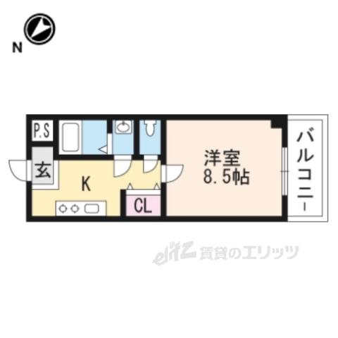 第36長栄ガーデンハイツヤマキ(1K/2階)の間取り写真