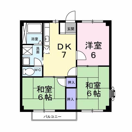 ニューシティ戸坂(3DK/2階)の間取り写真