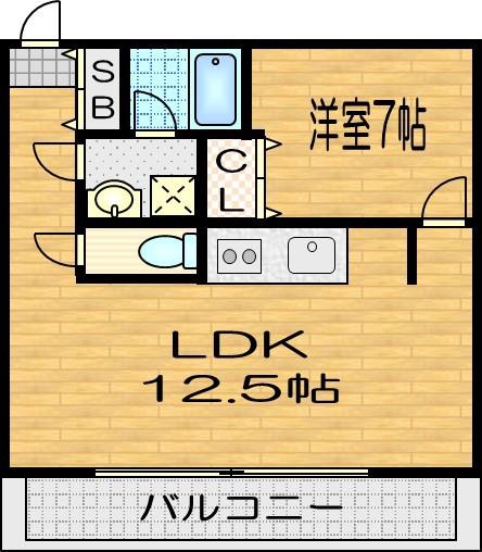 DE ESTRELLAS(1LDK/3階)の間取り写真