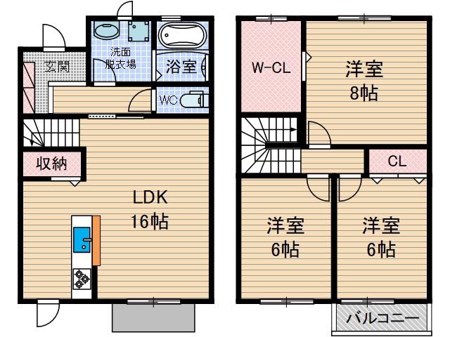 プロムナード沢良宜(3LDK/1階)の間取り写真