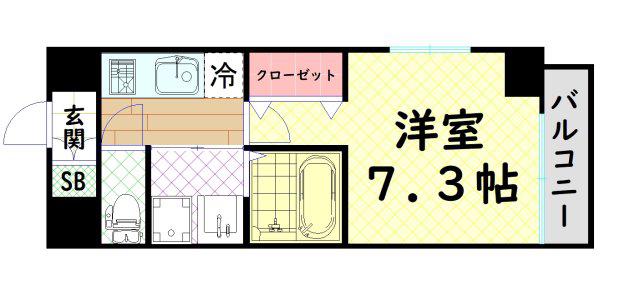 スプランディッド大阪ウエスト(1K/5階)の間取り写真