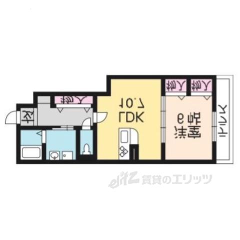 IRIS(1LDK/1階)の間取り写真
