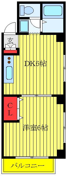 サンライズ上十条一番館(1DK/1階)の間取り写真