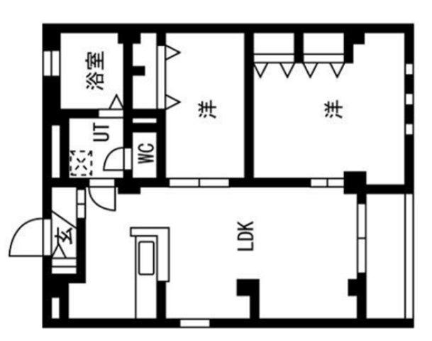 エムズ谷六(2LDK/2階)の間取り写真