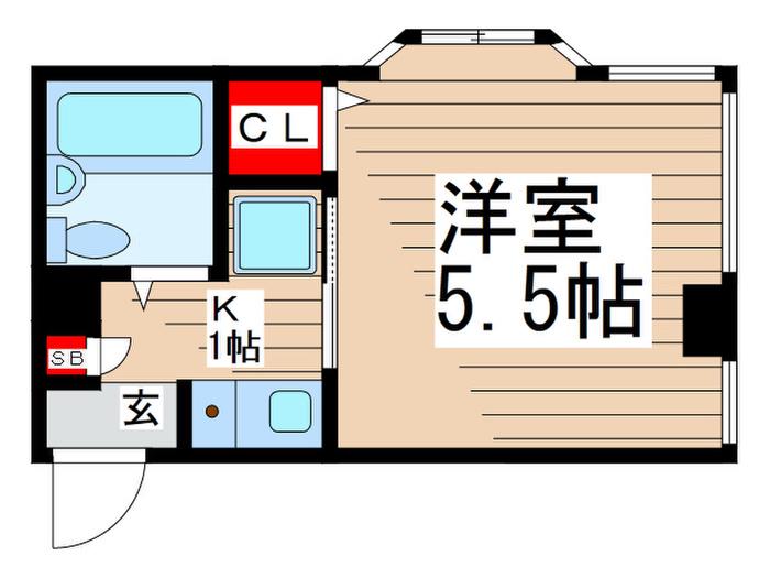 第1藤友ビル(1K/3階)の間取り写真