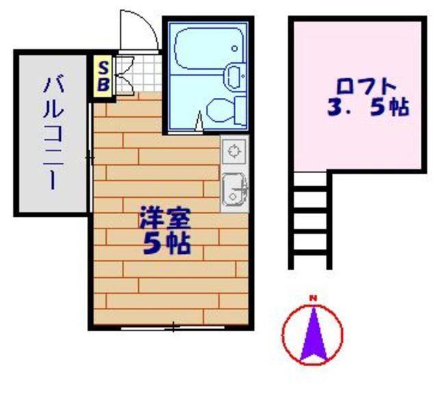 キャピタル北町(ワンルーム/3階)の間取り写真