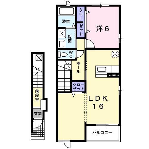 シル・ビサール(1LDK/2階)の間取り写真
