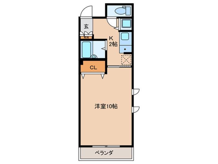 ロックハイツ栄(1K/6階)の間取り写真