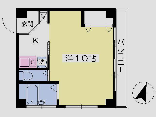 コーポヤマワ(ワンルーム/4階)の間取り写真