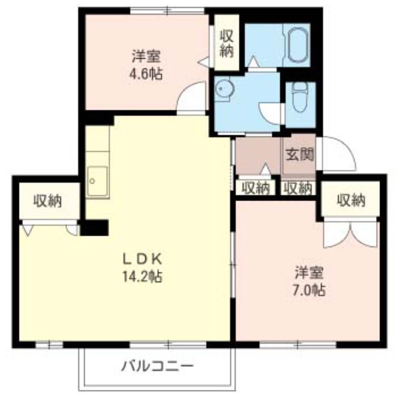 フォーレスMK(2LDK/2階)の間取り写真