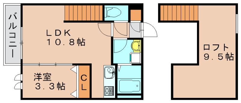 アンピオ吉塚参番館(1LDK/2階)の間取り写真