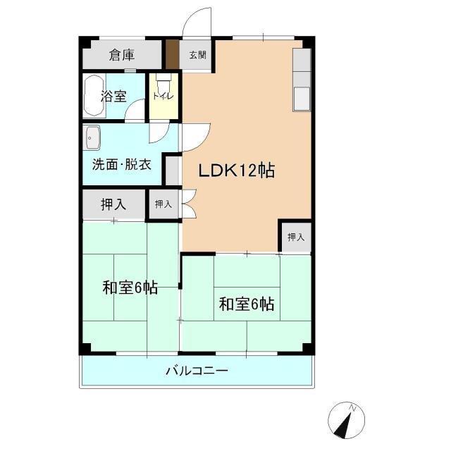 エンツォ今治(2LDK/4階)の間取り写真