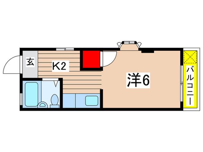 宮崎ハイツ(1K/2階)の間取り写真