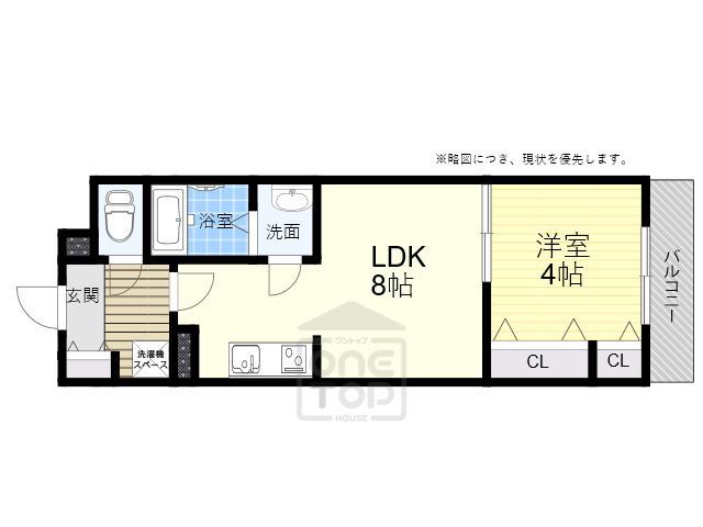 シャーメゾンSOYA(1LDK/4階)の間取り写真