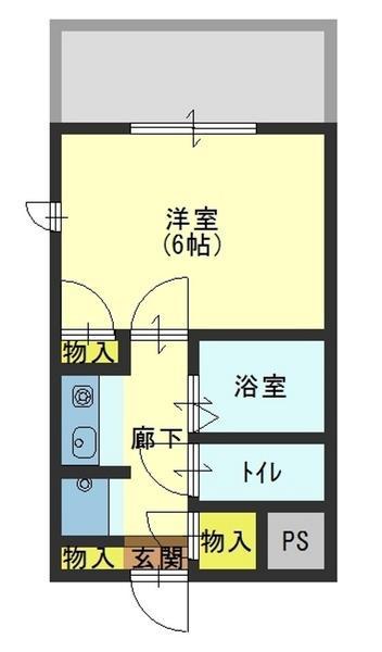 中央マンション(1K/1階)の間取り写真