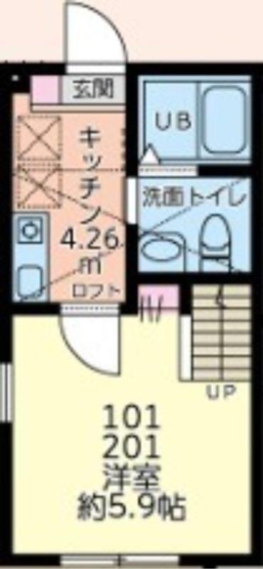 ケービーシーシティヒルズ(1K/2階)の間取り写真