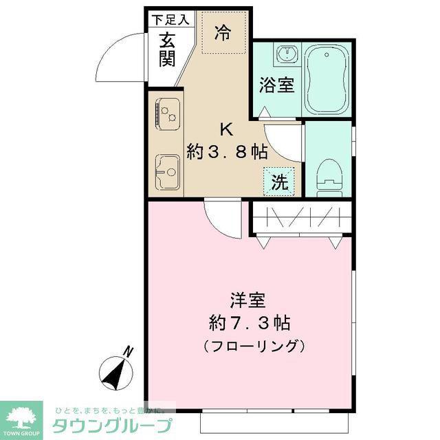 メイプル北沢(1K/2階)の間取り写真