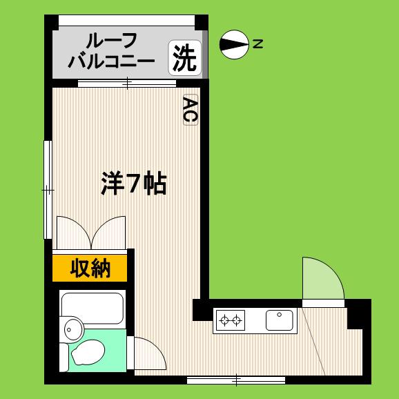 ハイム富士(ワンルーム/3階)の間取り写真