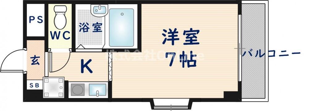 シティパーク菱屋西(1K/4階)の間取り写真