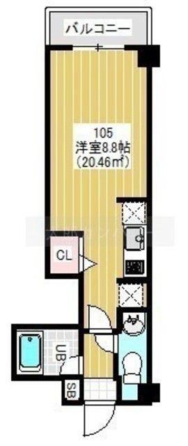 NY SQUARE FUNABASHI(1K/2階)の間取り写真
