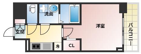 S-RESIDENCE江坂LIBLE(1K/10階)の間取り写真
