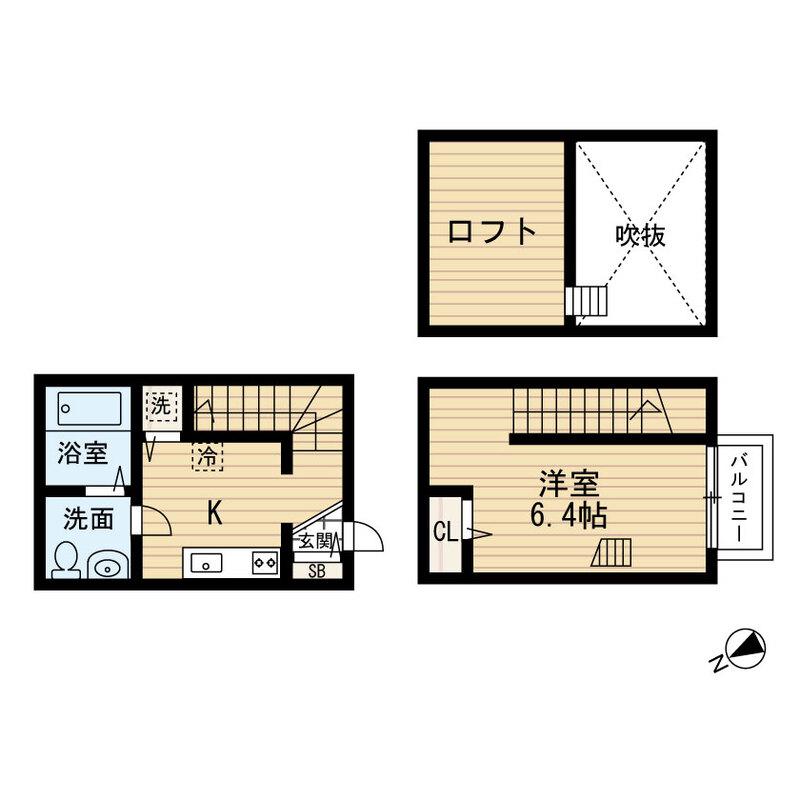 NANALIER(ワンルーム/1階)の間取り写真